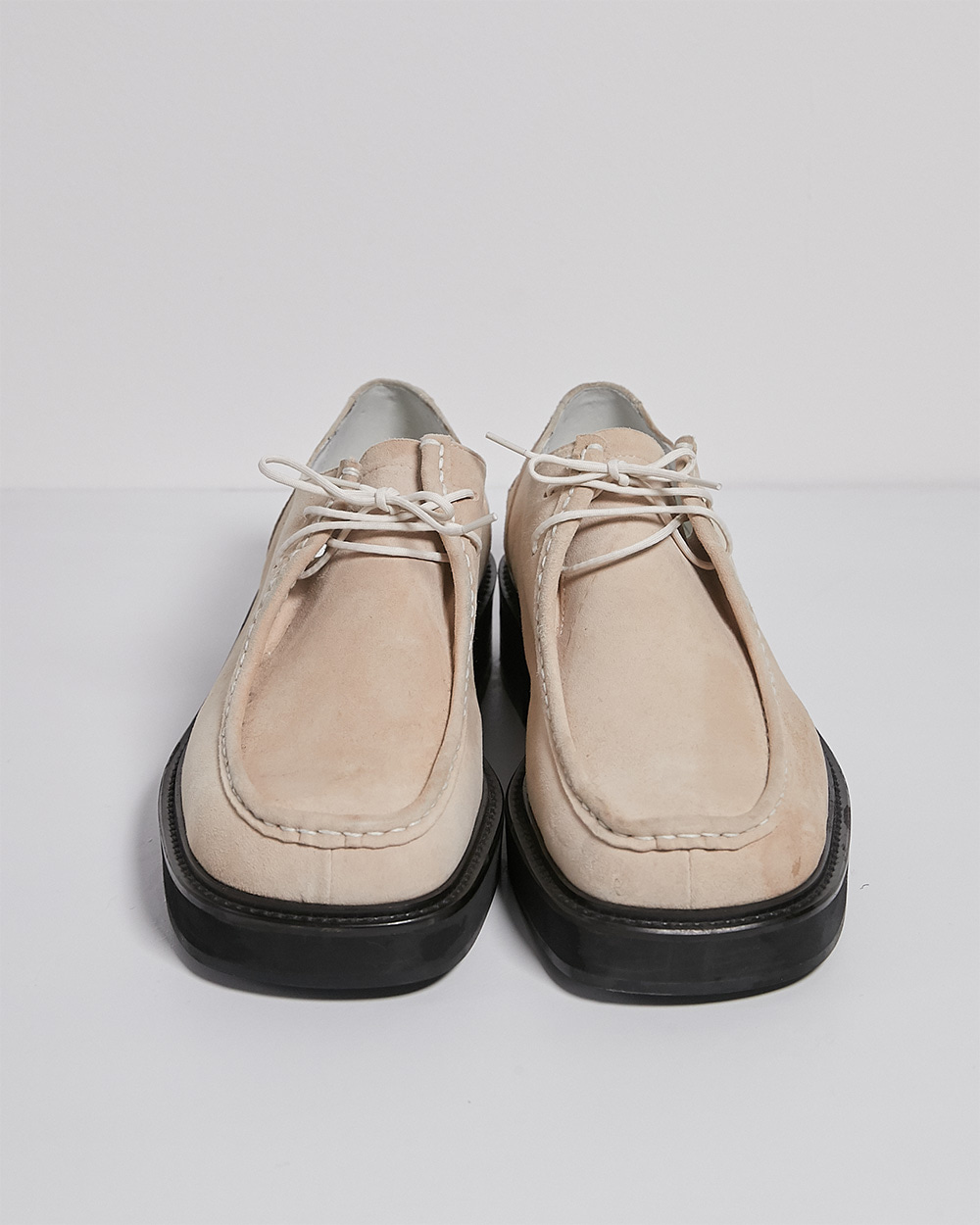 SUEDE SQUARE TOE MOC SHOES CREAMBEIGE(OH004) [주문 제작]